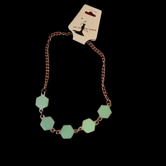 REVERSIBLE AQUA COLORED NECKLACE - Picture 2 of 5